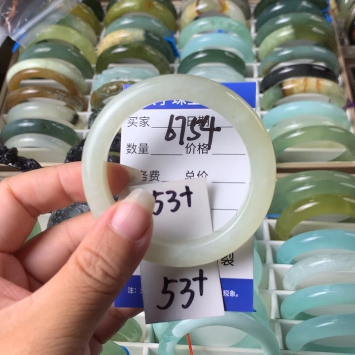 未镶嵌蛇纹石玉手镯6754