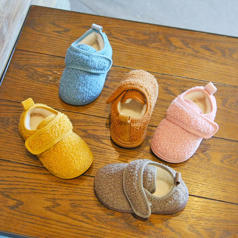 冬季新款儿童棉拖鞋超软室内鞋包根居家鞋男童棉鞋女宝宝防滑毛毛