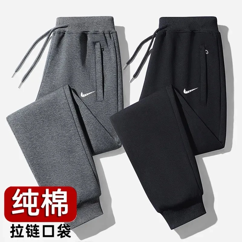 耐NK克运动裤男士夏季纯棉休闲裤卫裤束脚裤透气宽松九分裤百搭潮