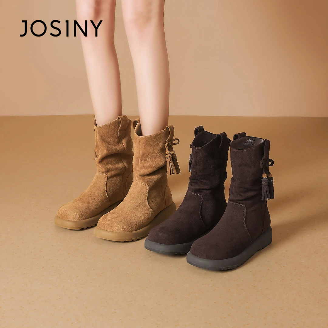 卓诗尼复古勃肯靴女2025冬季新款堆堆靴女美拉德马丁靴女