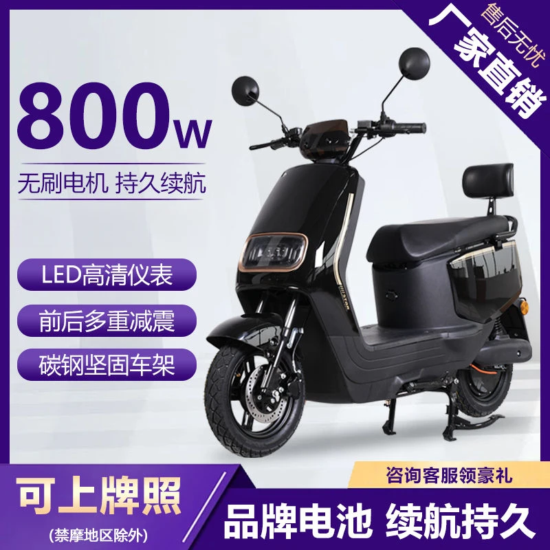 新款电动摩托车承重强成人代步通勤电瓶车超长续航电动车助力车