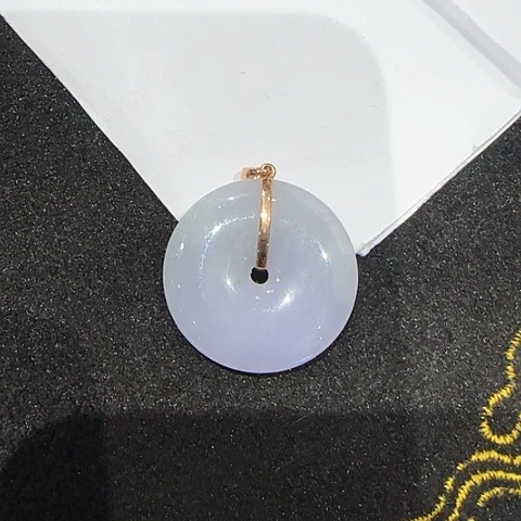 吊坠(不含链)18K金镶嵌翡翠