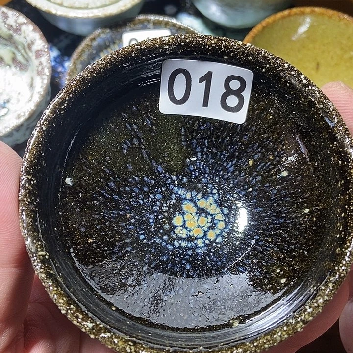 茶盏原矿原釉落灰烧