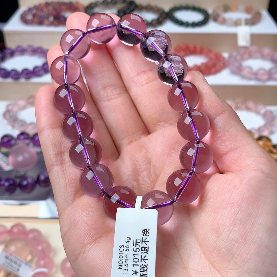 水晶手串未镶嵌紫水晶