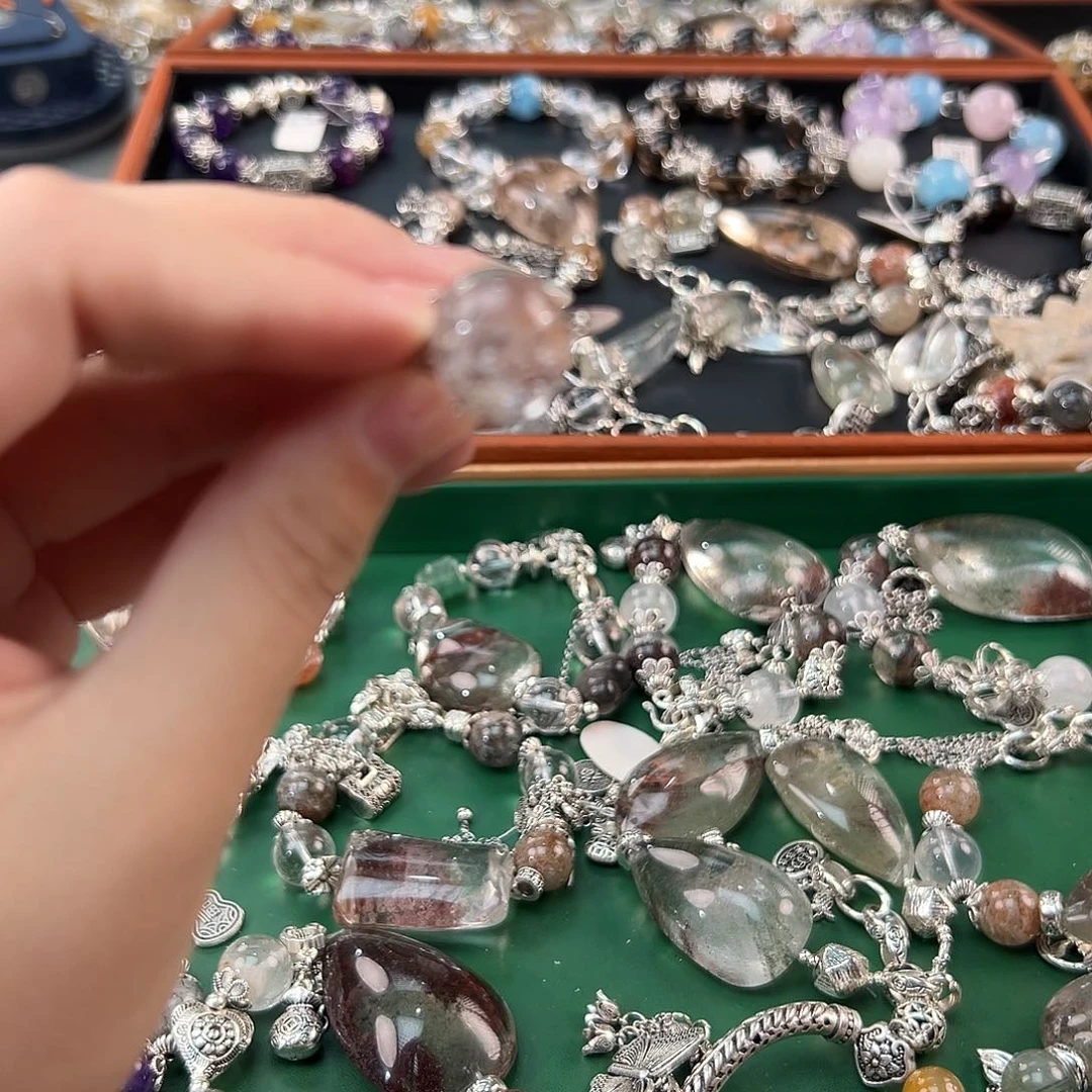 水晶手链合金西*绿手串