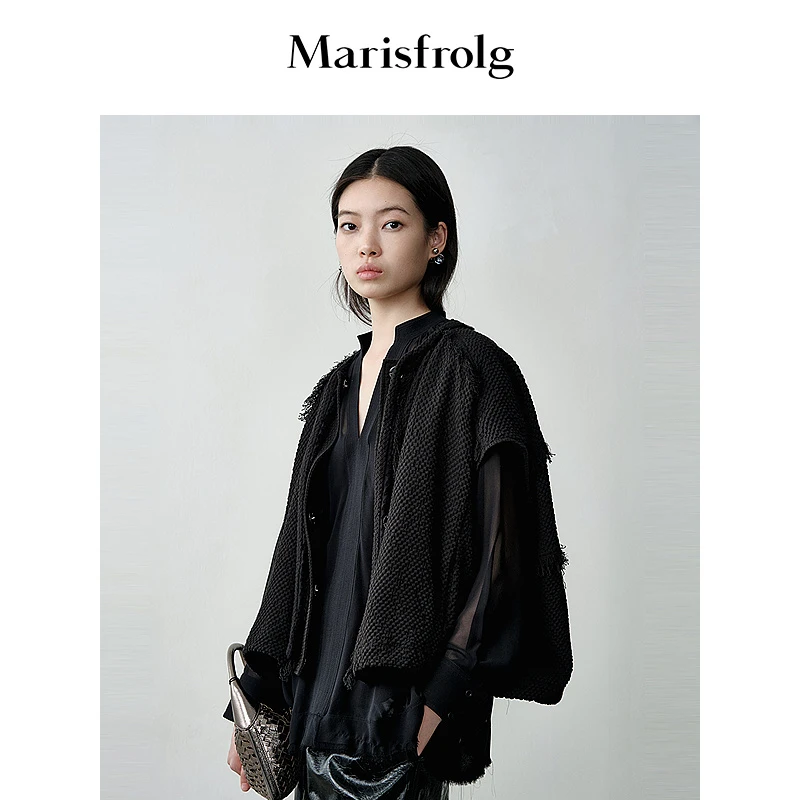 Marisfrolg玛丝菲尔包容茧型乔其毛边上衣A1EG31018