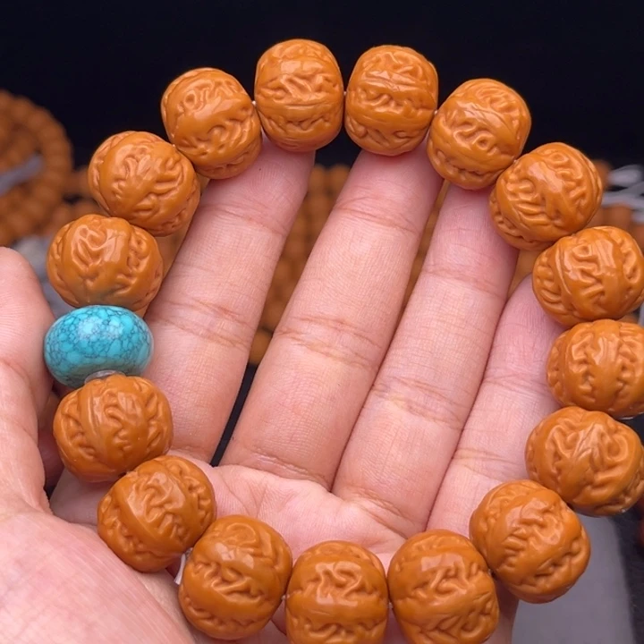 猴头核桃吊坠17麻花串绿