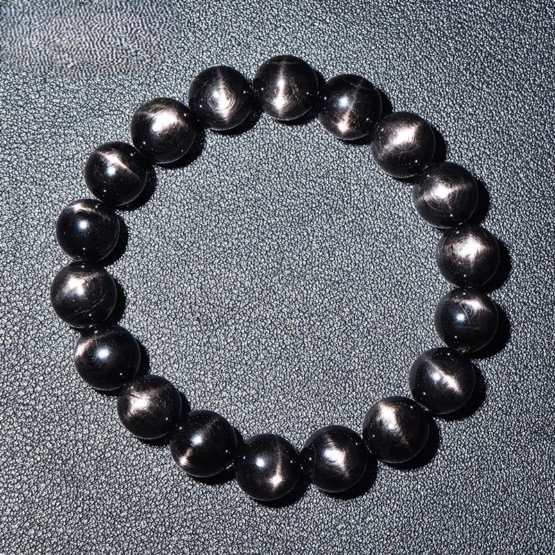 古埃及原矿金运石11.8-12mm强银光双十字星光猫眼113多样性发其一