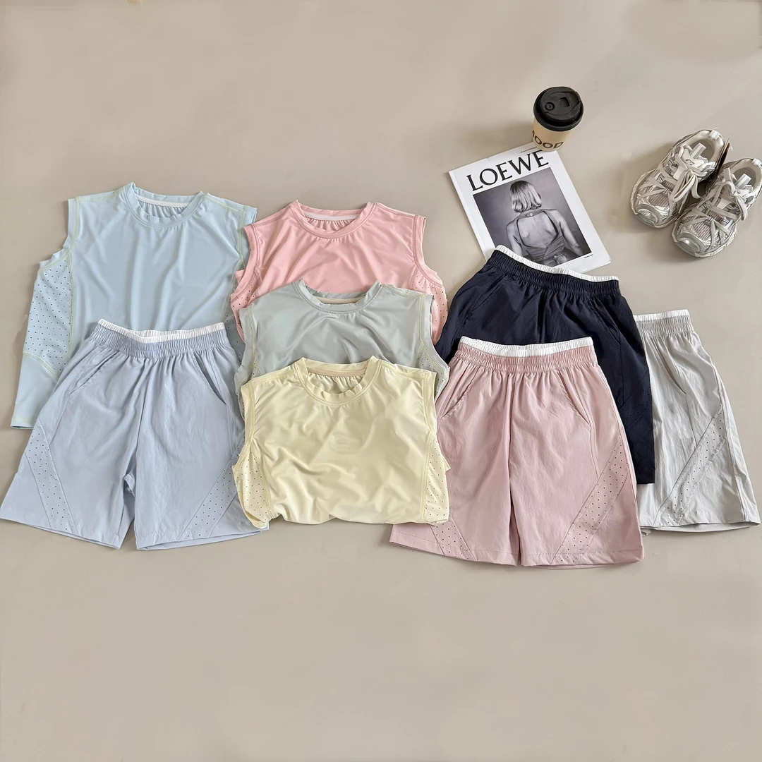 肉肉家-【订单款速干凉感夏装】儿童夏季亲肤舒适百搭背心·速干短裤