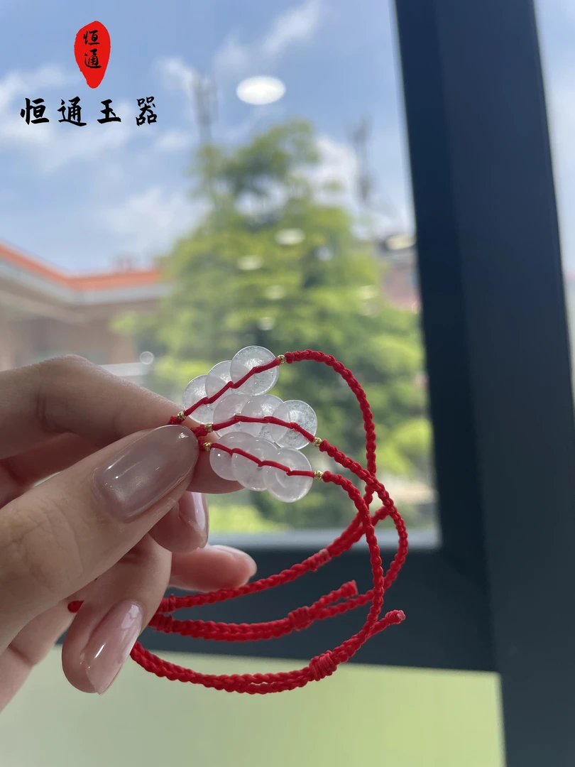 A货平安扣手绳（多样随机发货一）纯手工编织可调节-33903