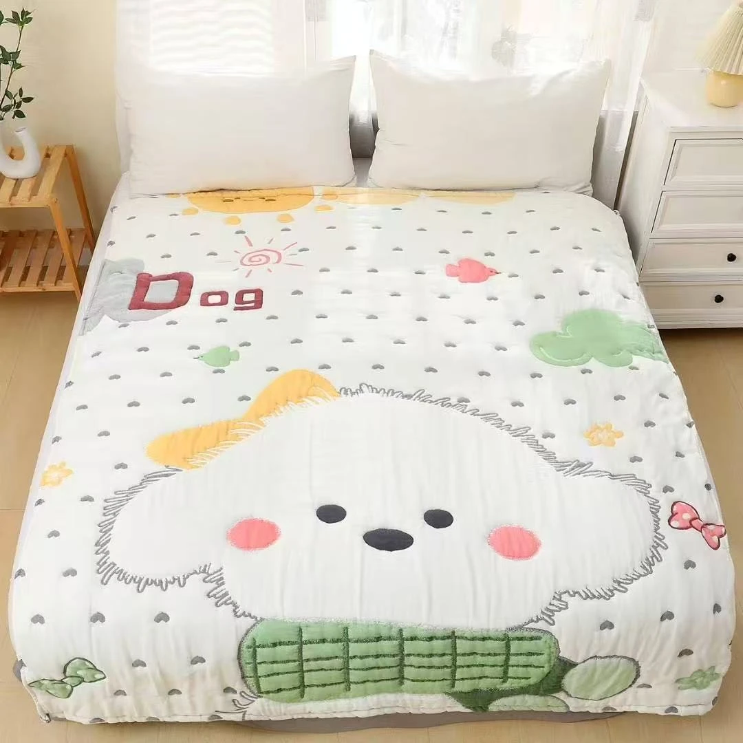 【小煤球可爱狗150*200】提花柔软 亲肤  舒适  透气可机洗不掉色