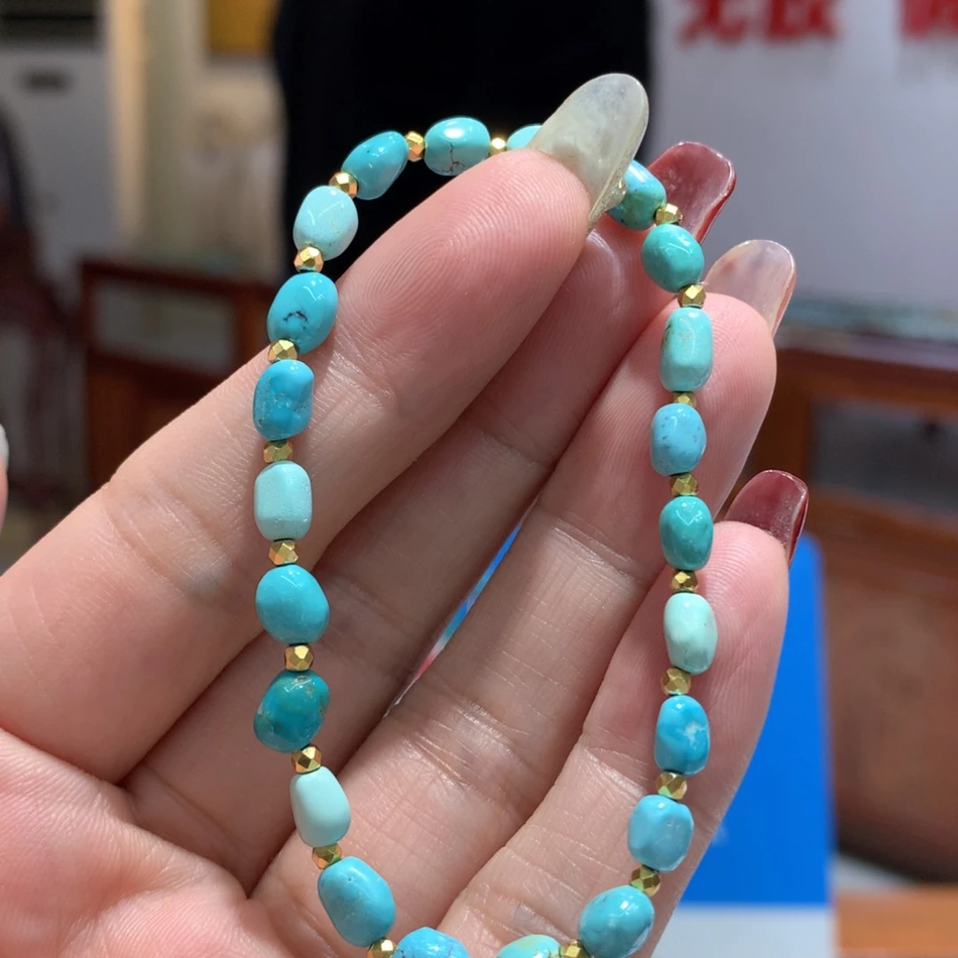 绿松石单圈银S925镶嵌