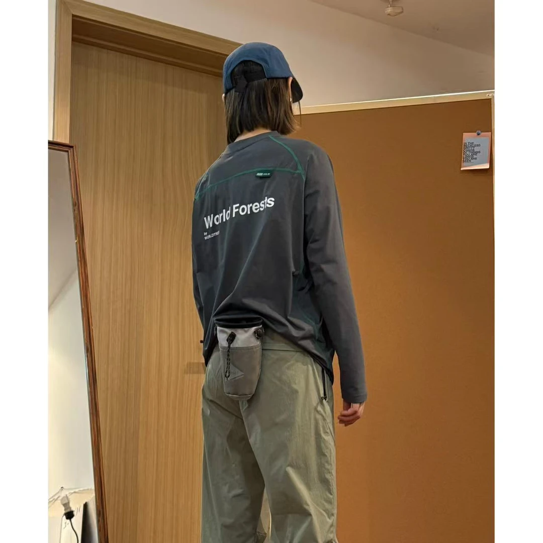 秋季新款打底防晒速干衣山系轻户外透气圆领印花长袖T情侣同款