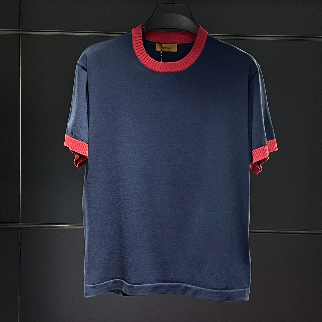 【TIME BOKAN】男士夏季时尚百搭针织圆领运动透气T恤77350