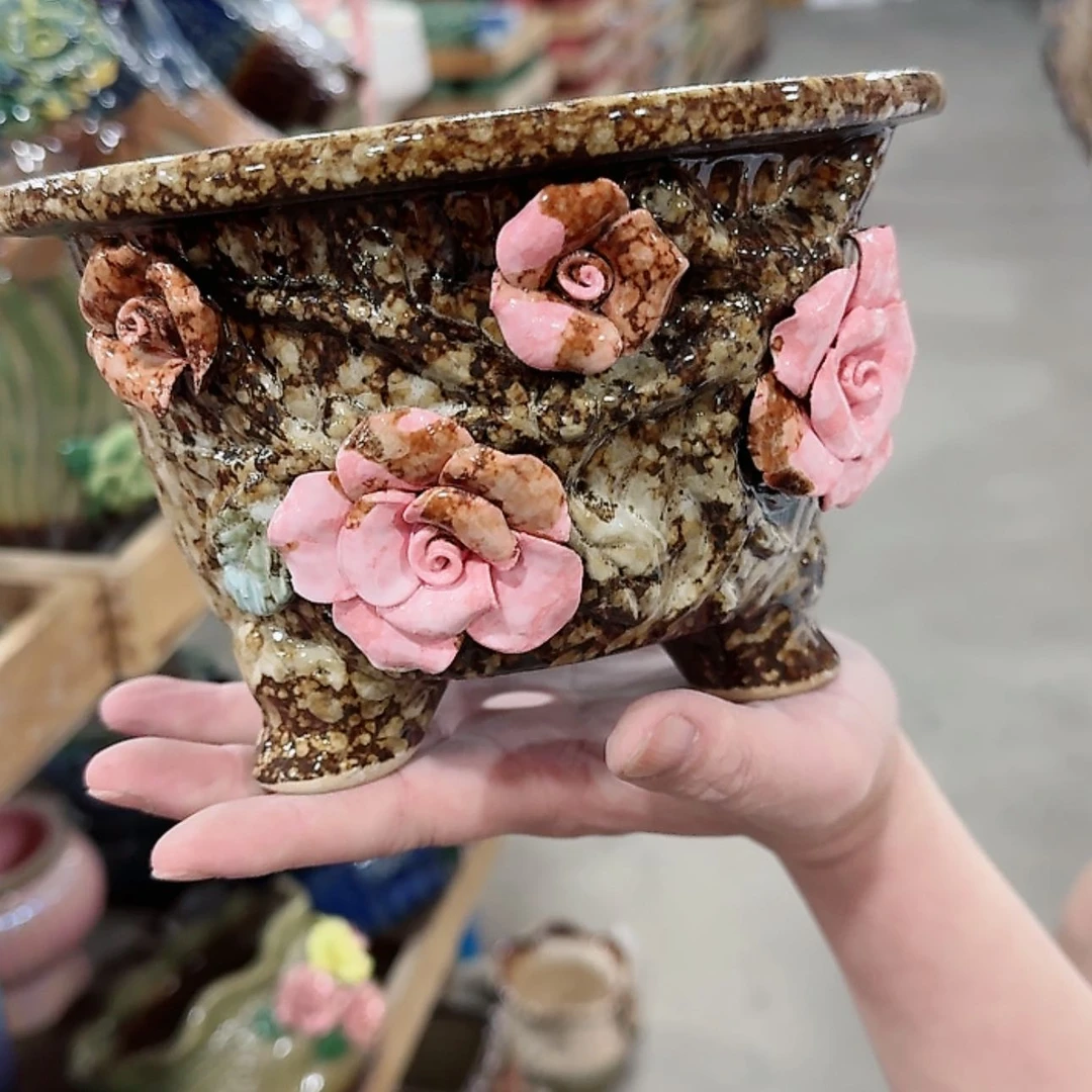 【闪购商品】陶瓷陶瓷多肉花盆有孔