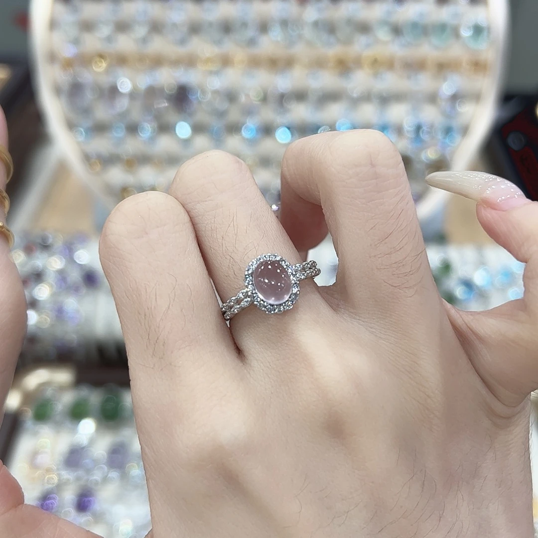 戒指萤石银S925镶嵌