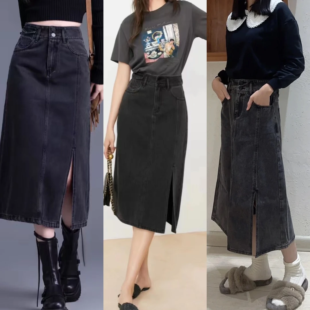 101305~伊～A版显瘦牛仔半裙