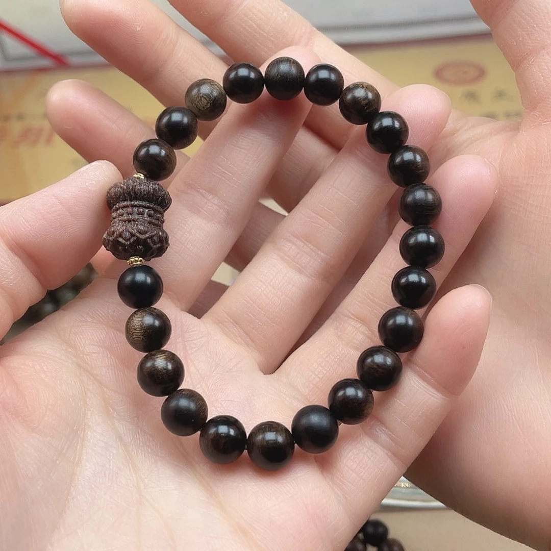 沉香手串空*越南芽庄帝王紫玉化瘤疤s级