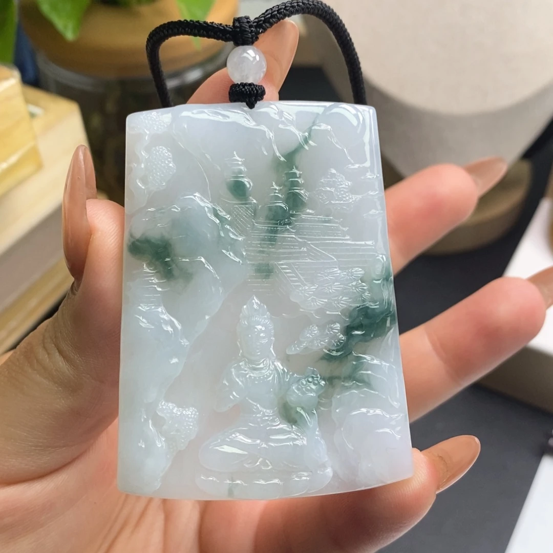 翡翠颈饰未镶嵌缅甸天然A货翡翠