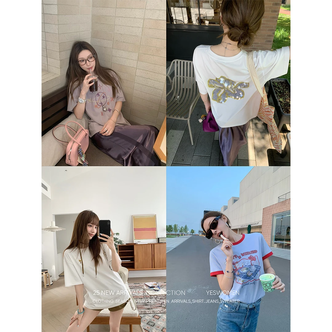 YESWOMEN 6.16重工短袖T合集極简斜裁缎面半裙XY1355B3624