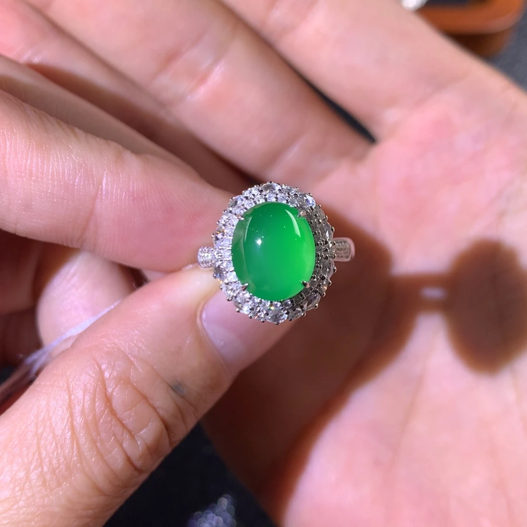 翡翠18K金镶嵌戒指两用款