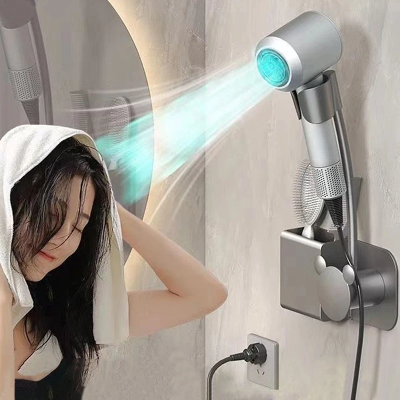 懒人吹风机架浴室卫生间免打孔吹风机支架防水收纳置物架一件