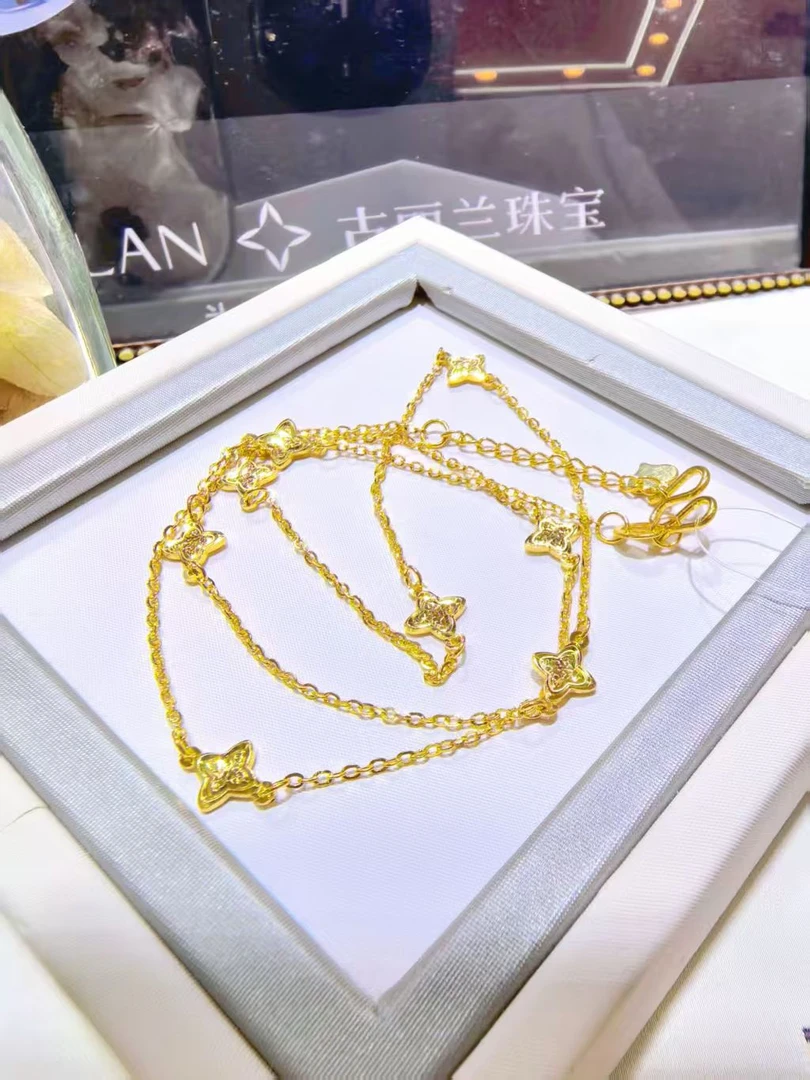古丽兰 5G足金999 小花花套链套链 GLL