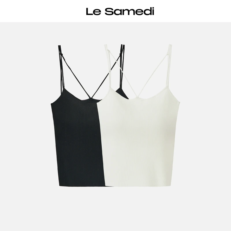 Le Samedi【贴心美背】胸垫一体式 交叉后背 双吊带内搭打底文胸