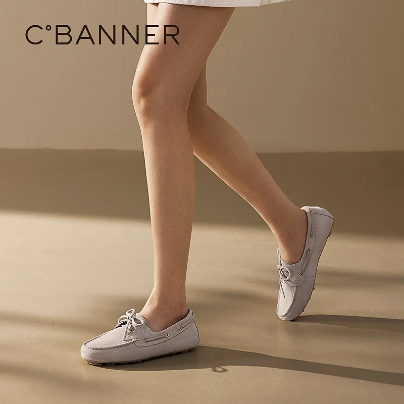 千百度 25年舒适百搭单鞋软底英伦风老钱风乐福鞋A25181702