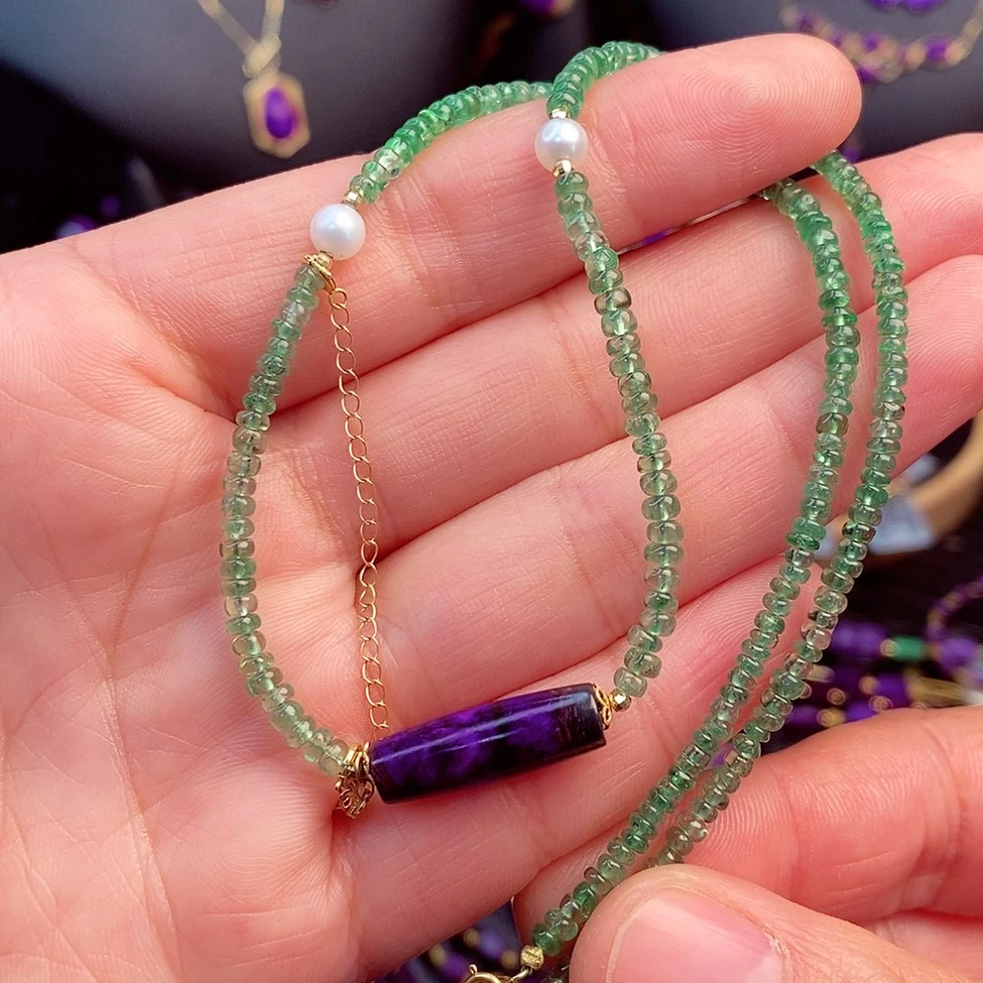 苏纪石（舒俱来）项链18K金镶嵌