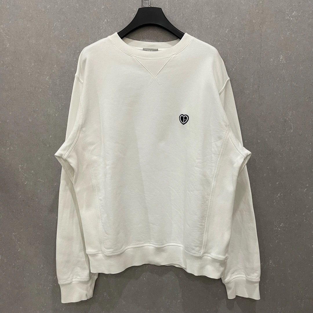 99新 DIOR/迪奥 情人节限定纯色刺绣爱心长袖卫衣S码/003696