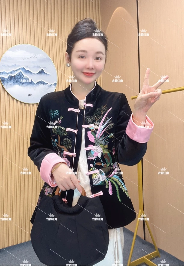 【ZICHEN】专属定制·注重品质刺绣厚款中老年女装立领复古时尚上衣