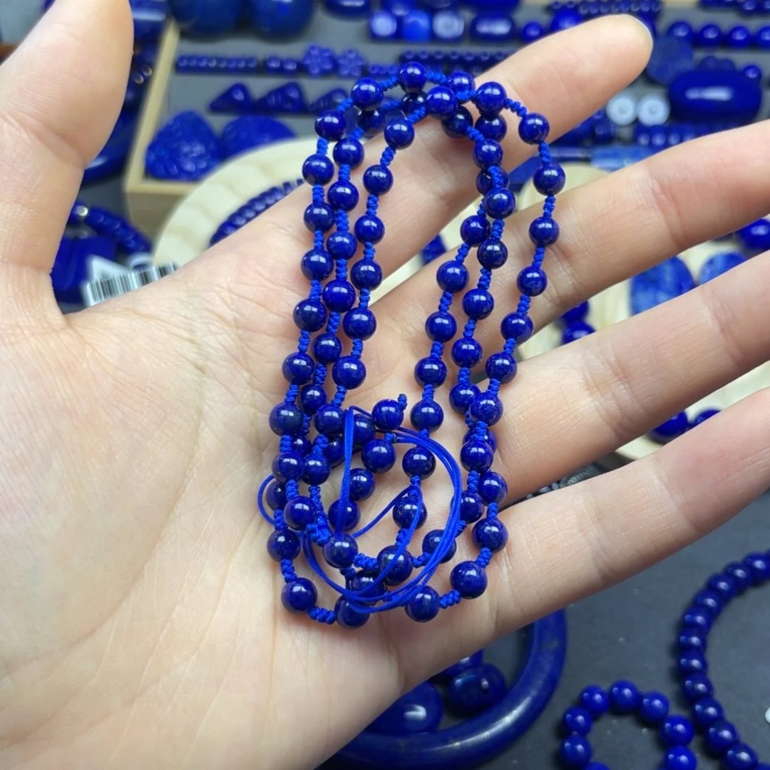 青金石未镶嵌竹节链