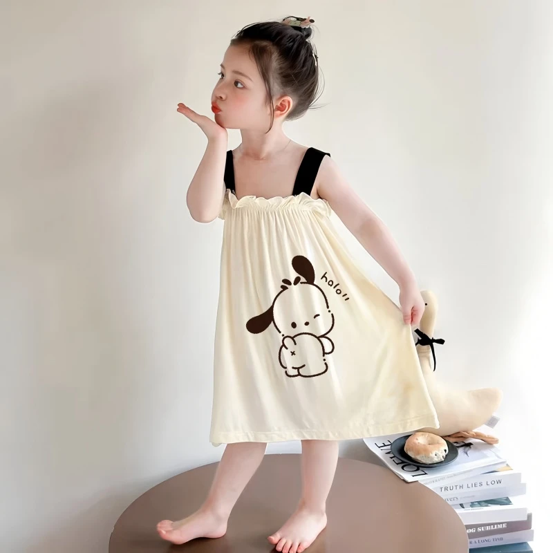 亲子母女同款睡裙儿童夏季吊带冰丝薄款女大童睡衣2025新款家居服