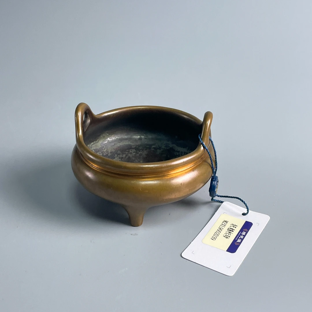 铜器/古董清乾隆冲天耳炉-M2XL9002D39/收藏/文物/绣花张