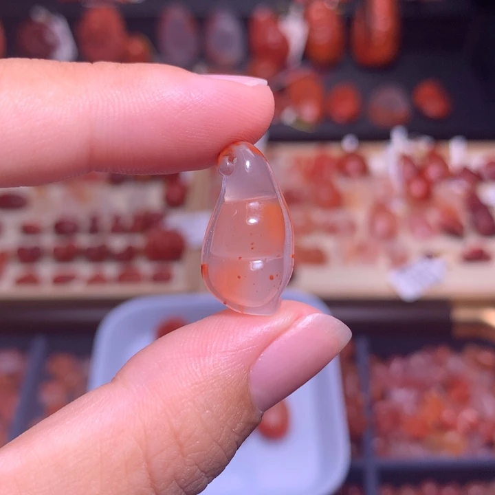 南红玛瑙未镶嵌珠宝半成品福豆