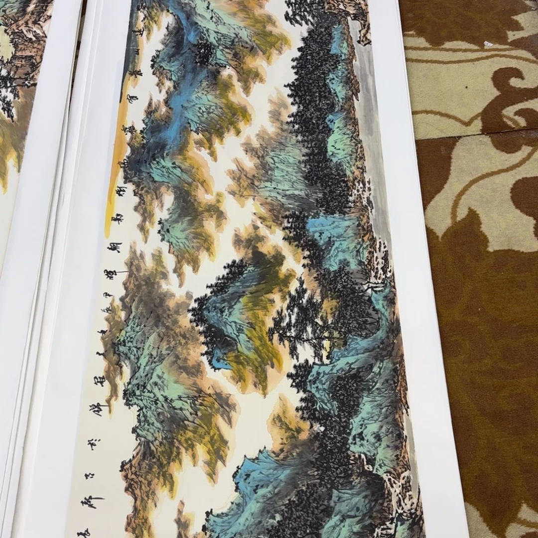 1***国画吴冠锦山水作品童