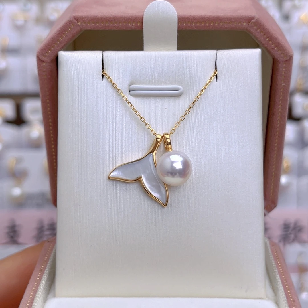 海水珍珠18K金镶嵌套链