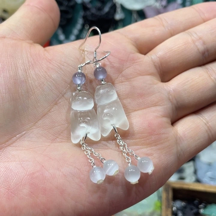 蛇纹石玉未镶嵌颈饰12耳坠