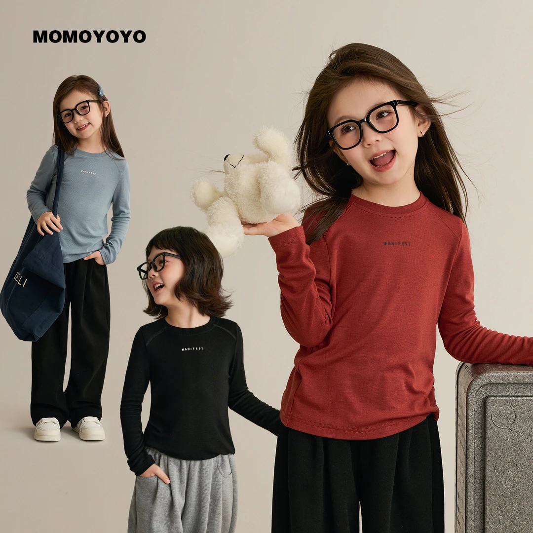 【内卷】女童天丝羊毛小字母内搭T恤儿童秋装上衣8534D