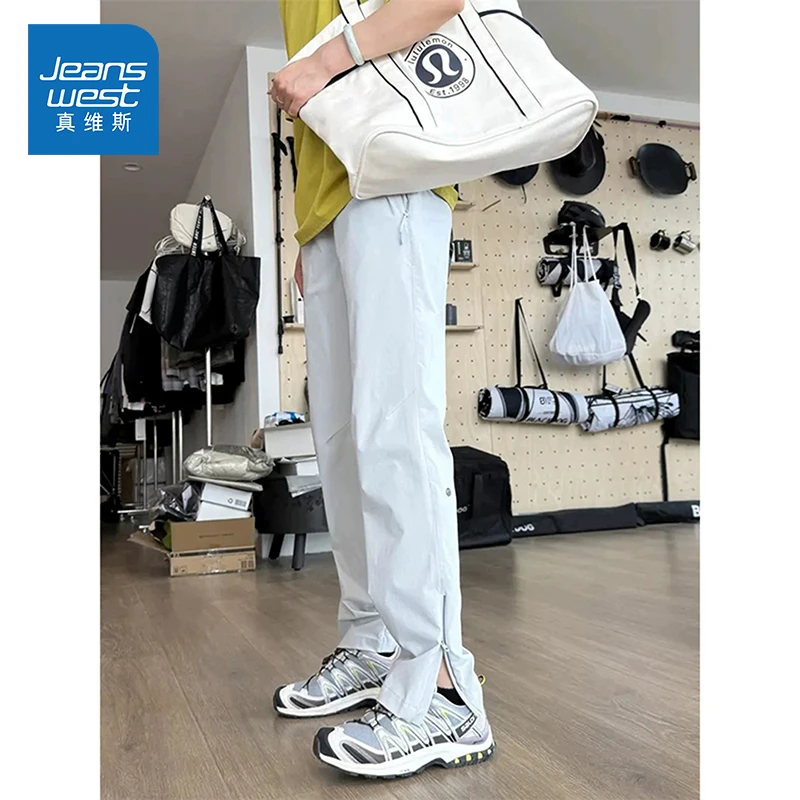 Jeanswest/真维斯KZ101软壳冲锋裤男女夏季冰丝速干户外休闲裤