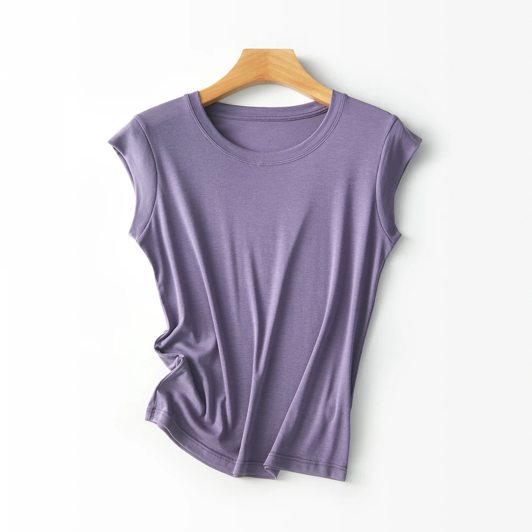 轻氧半袖夏款圆领裸感透气小飞袖T恤