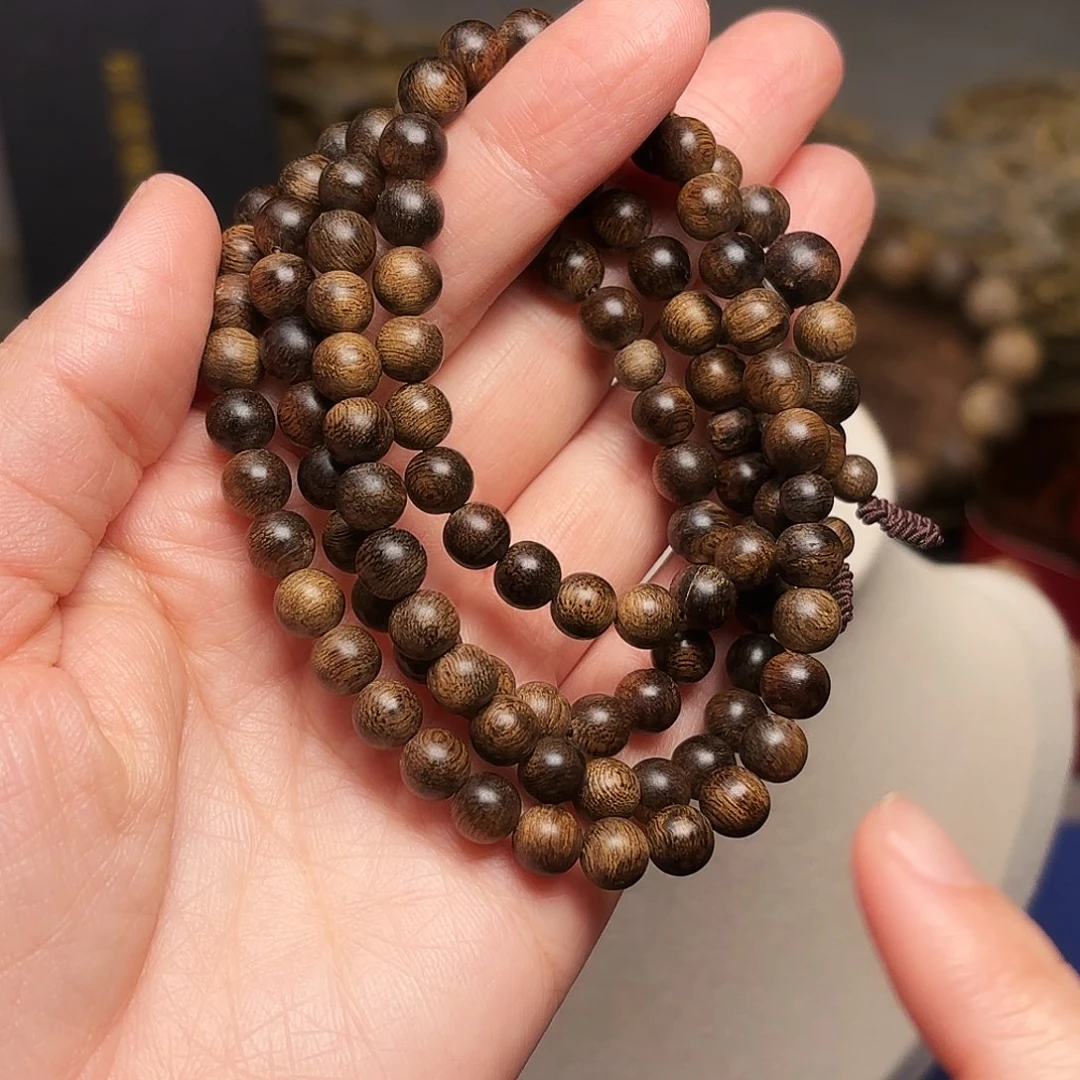 沉香手串越南芽庄白棋楠帝王瘤疤0.6×108