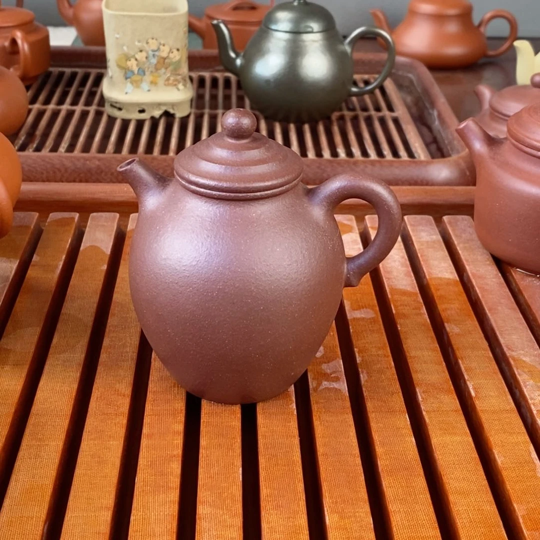 茶壶紫砂大彬橄榄150毫升半手工