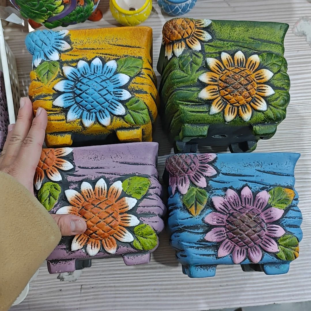 红陶吸水透气的白陶花盆凑满12发货