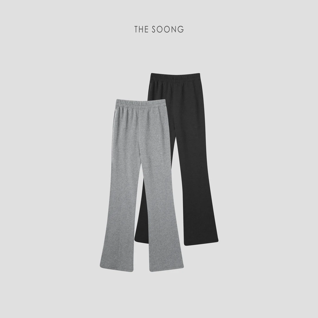 THESOONG|"简雅共生"重磅全棉重酵洗双针车缝喇叭休闲裤HBKZ7387