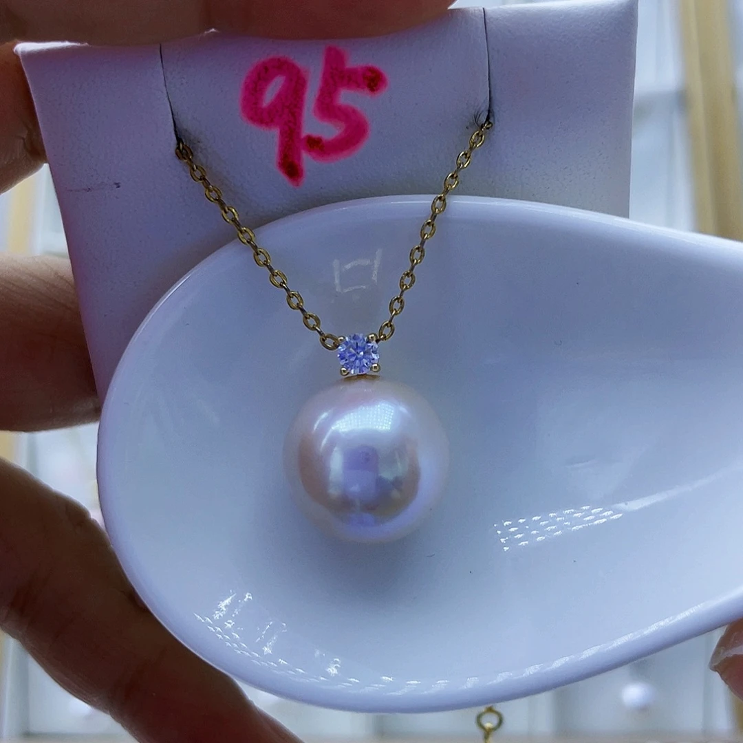 吊坠(不含链)18K金镶嵌淡水珍珠15mm