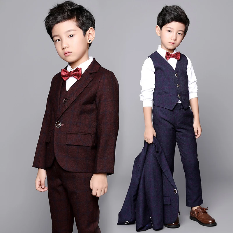 儿童西装套装男童主持人礼服春秋款花童婚礼服男宝宝韩版帅气西服