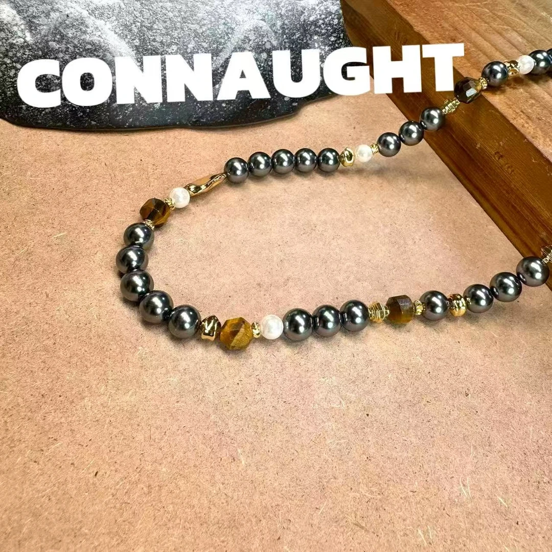 项链 正品CONNAUGHT正圆无暇西地奶奶灰项链YW327
