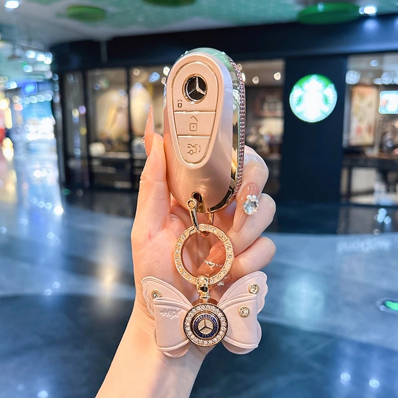 新款奔驰C级C260L钥匙套GLC300L扣C200L壳女士S级汽车用品E300L包